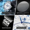 OLES Minimalist Business Men's Watches Roman Scale Waterproof Quartz Watch Solid Stainless Steel Strap Original Genuine Watch 5