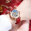 CHENXI Women Automatic Mechanical Watch Top Brand Luxury Stainless Steel Waterproof Wrist Watch Ladies Skeleton Tourbillon Clock 4