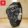 OLEVS 3638 Fashion Business Men's Watches Waterproof Date Quartz Watch Original Luminous Simple Brand Stainless Steel Wristwatch 2