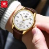 OLEVS Certified Original Brand Men's Quartz Watches Calendar Waterproof Double Needle Luminous Male Wristwatch Business Watch 2
