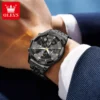 OLEVS Original Fashion Moon Phase Men's Watches Waterproof Chronograph Quartz Watch Stainless steel Calendar Brand Wristwatch 3
