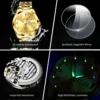 OUPINKE 3306 Top Brand Original Luxury Men's Watches Tungsten Steel Date Automatic Mechanical Watch Waterproof Genuine Diamond 5