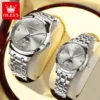 OLEVS Fashion Original Romantic Couple Watch Moon Phase Waterproof Automatic Mechanical Watch for Lady and Man Date Wrist Watch 1