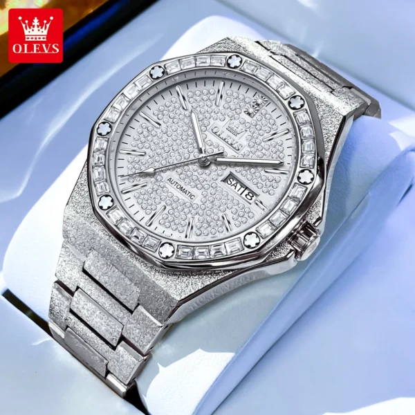 OLEVS Top Brand Men's Watch Luxury Fashion Original Automatic Mechanical Watch for Man Waterproof Luminous Date Week Reloj 1