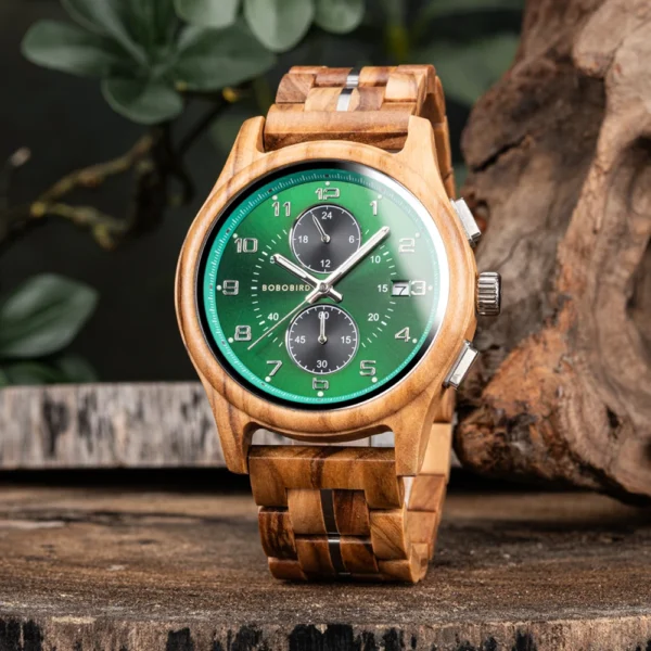BOBO BIRD Men's Watches Top Brand Wooden Wristwatch Chronograph Auto Date Luxury Exquisite Watch for Men 1