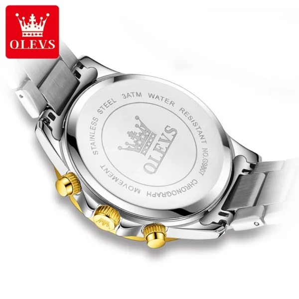OLEVS luxury Luminous Starry Sky Dial Men's Watches Moon Phase waterproof Original Quartz Watch for Male Wristwatch Chronograph 2