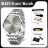 OLEVS 2943 Mens Watch Original Quartz Watch Waterproof Luminous Dual Calendar Display Watch For Men Freebie Mens Gifts Reloj New 2
