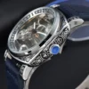 LONGLUX automatic watch retro style wholesale mechanical wristwatches skeleton carve waterproof leather no logo mens watch 2