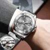 Classic Fashion Men's Watches Waterproof Stainless Steel Quartz Wristwatch Simulated Mechanical Movement Mineral Mirror Diver 3