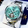 OUPINKE Original Men's Watches Skeleton Hollow Out Automatic Mechanical Watch Waterproof Luminous Multifunction Male Wristwatch 1