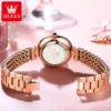 OLEVS Luxury Brand Lady Quartz Watch Waterproof Elegant Stainless Steel Strap Women's Watches Diamond Dial Original Wristwatch 2