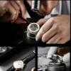 TimeKey-Fashion Classic Mechanical Style Stainless Steel Buckle Skeleton Dial Screw Crown Luminous Men's Quartz Watch 6
