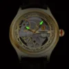 TimeKey-Fashion Classic Mechanical Style Stainless Steel Buckle Skeleton Dial Screw Crown Luminous Men's Quartz Watch 4