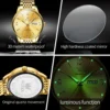 OLEVS Luxury Brands Original Quartz Men's Watches Waterproof Fashion Gold Wristwatch for Male Luminous  Butterfly Buckle Watch 5