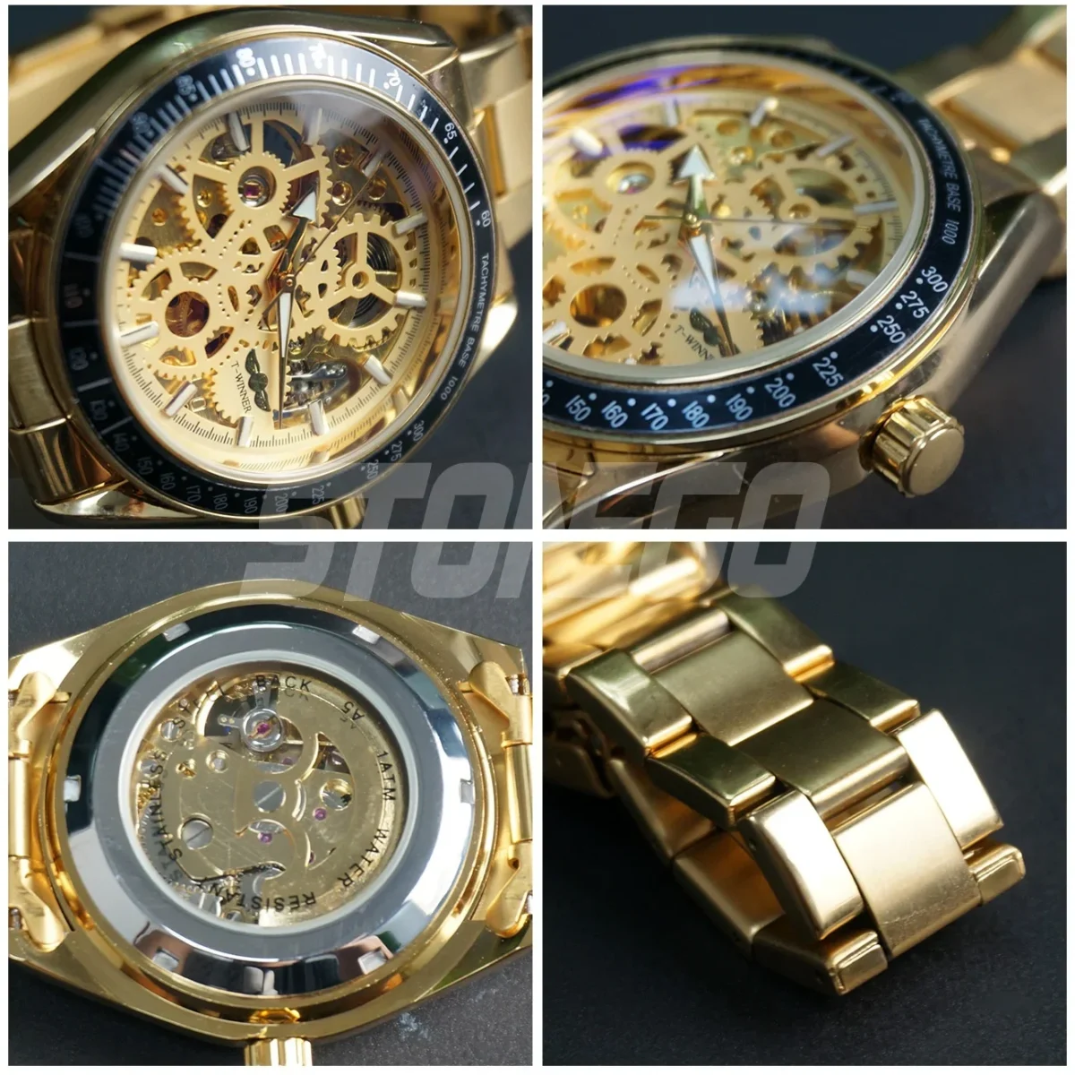 Women’s Automatic Mechanical Skeleton Watch Self-Winding Gold Plated Dress Watch Water Resistant Luxury Timepiece 3