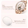 OLEVS Women's Watches Elegant Fashion Skeleton Flywheel Automatic Mechanical Watch for Ladies Waterproof Luminous Rose Gold 5