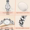 JinShiDun 8987 Fashion Elegant Lady Watch Classics Simple Swiss Movement Waterproof Quartz Watch for Women Date Luminous Watch 5