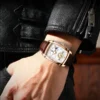 LIGE Fashion Men's Mechanical Wristwatches Top Brand Luxury Leather Square Watch Men Business Sports Tourbillon Watch For Men 5