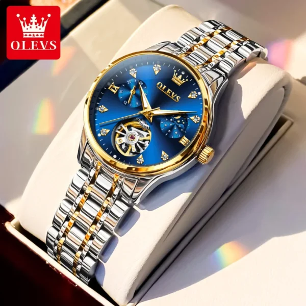 OLEVS 6608 Women Watch Original Luxury Watch Stainless Steel Automatic Mechanical Moon Phase Waterproof Watches For Women ﻿ ﻿ 1
