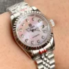 Bliger Dress Silver Rose Gold Fluted Bezel 26mm Pink MOP Diamond Dial Sapphire NH05 Automatic movement Watches for Women 2
