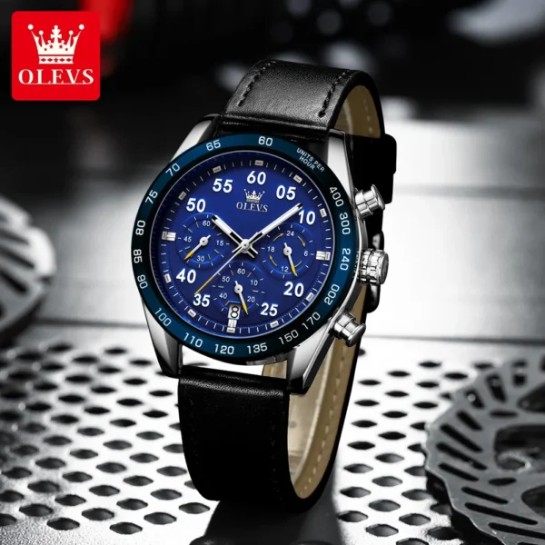 OLEVS TY703 Mens Watch Fashion Casual Original Quartz Watch for Man Chronograph Waterproof Luminous Date 24 Hour Display  New 2