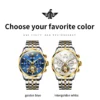 OUPINKE Brand Skeleton Original Watch Sapphire Hollow out Design Automatic Mechanical Watch Luminous Stainless Steel Wrist Watch 6