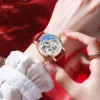 NEW CHENXI Women Automatic Mechanical Watch Brand Luxury Stainless Steel Waterproof Wrist Watch Ladies Skeleton Tourbillon Clock 5