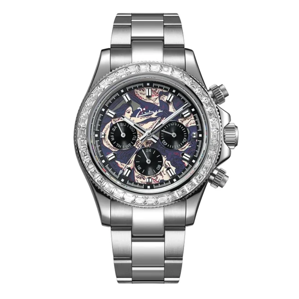 2025 New Men's Watch 40mm Automatic Mechanical Watch Art Painting Watch Dial Abstract Art Vintage Casual 50bar Sapphire 316L 1