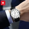 OLEVS TY716 Mens Watch Original Fashion Quartz Watch For Men Waterproof Leather Strap Calendar Daily Automatic Date Mens Gifts 4