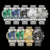 OLEVS Automatic Mechanical Men Watches Stainless Steel Waterproof Date Week Green Fashion Classic Wrist Watches Reloj Hombre 6