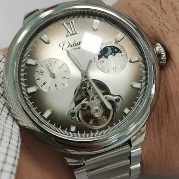 2025 Luxury Mens New Mechanical Skeleton Watches Fashion Tourbillon Automatic Hollow Out Watch Waterproof Casual Luminous Clock 1