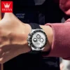 OLEVS Top Brand Men's Watches Waterproof Luminous Calendar Moon Phase Quartz Watch Silicone Adhesive Tape Original Wristwatch 2