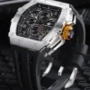 TSAR BOMBA Watch for Men Luxury Brand Tonneau Design Waterproof Clock Stainless Steel Wristwatch Fashion Rectangle Mens Watch 4