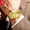 OLEVS Top Brand Men's Watches Luxury Fashion Original Quartz Watch for Man Star Ring Diamond Scale Waterproof Luminous Date Week 4