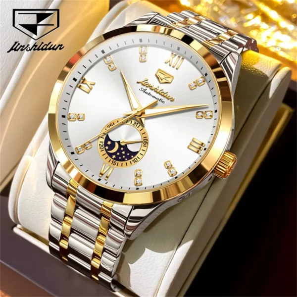 JSDUN brand Original Certification Men's Watches Automatic Mechanical Watch for Male Waterproof Moon Phase Fashion Wristwatch 1