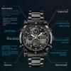 OLEVS Original Brand Men's Watches Waterproof Trendy Electronic Watch Multifunctional LED Luminous Fashion Stainless Steel 6