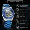 Forsining Silver Automatic Watch Men 3D Diamond Dial Irregular Tourbillon Skeleton Mechanical Wristwatches Luminous Hands Clock 6