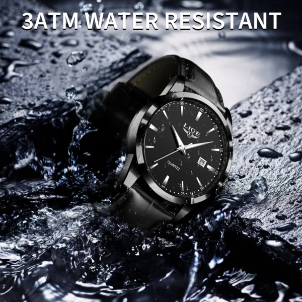 LIGE Classic Wrist Watches For Top Brand Luxury Business Date Waterproof Luminous Stainless Steel Men Quartz Wristwatch+Box 2