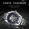 Forsining 2021 Stainless Steel Waterproof Mens Skeleton Watches Top Brand Luxury Transparent Mechanical Sport Male Wrist Watches 2