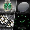 OLEVS Automatic Mechanical Men Watches Stainless Steel Waterproof Date Week Green Fashion Classic Wrist Watches Reloj Hombre 5