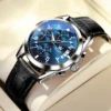 OLEVS Luxury Men's Watches Waterproof Luminous Quartz Wrist watch Leather Date Sports Top Brand Male Watch for Men Relogio 3