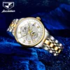 JinShiDun 8909 Luxury Brand Watches Moon Phase Luminous Waterproof Automatic Mechanical Watch for Man Date Stainless Steel Watch 1