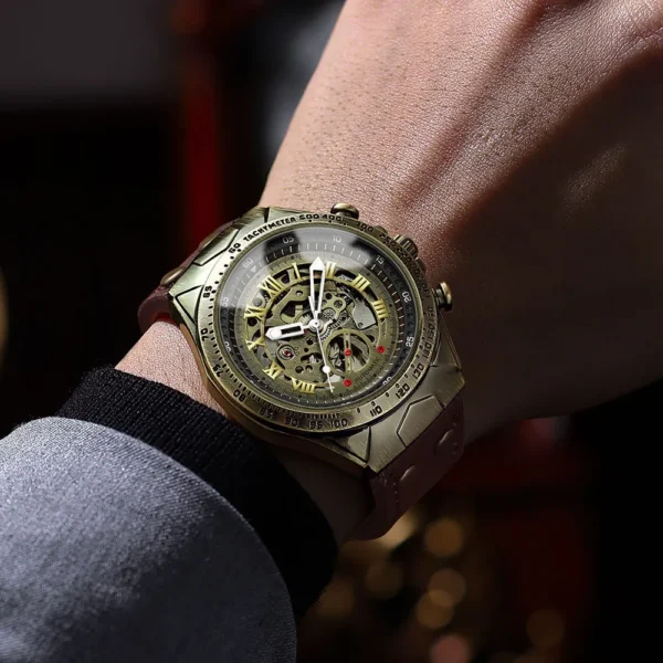 BINBOND A275 Men's Original Automatic Mechanical Watch Waterproof Retro Tourbillon Crystal Glass Men's Mechanical Watch 2