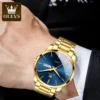 OLEVS Original Brand Men's Watch Stainless Steel Big Face Casual Dress Wrist Watch Quartz Analog Day Date Waterproof Luminous 4