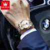 OLEVS Trend Fasahion Men's Watches Stainless Steel Original Quartz Watch for Man Waterproof Luminous Date Moon Phase Wristwatch 3