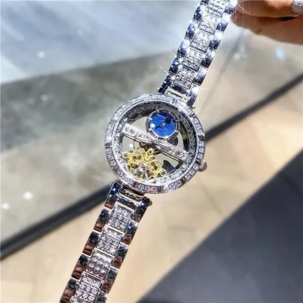 Office Ladies Business Work Cut Out Mechanical Watch Elegant Ladies Diamond Plaster Watch Banquet Accessories Jewelry by ￼   Jewelry Family Store (106 Pieces Sold) 2