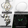 OLEVS Luxury Fashion Women's Watches Waterproof Moon Phase Hollow Out Fully Automatic Mechanical Watch Bracelet Necklace Set 5