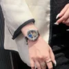 Sun, Moon and Stars Watch Women's Mechanical Watch High-end Women's Light Luxury Niche Women's Watch High-value Steel Band Watch 6
