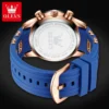 OLEVS New Original Men Watches Silicon Tape 45mm Large Dial Quartz Watch for Man Waterproof Chronograph Calendar Luminous Watch 2