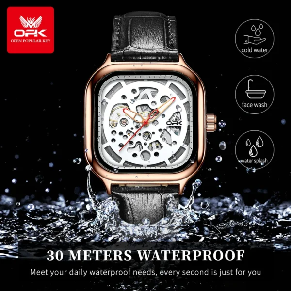 OPK 8173 Watches For Men Casual Simple Original Automatic Mechanical  Waterproof Luminous High Quality Wristwatch Reloj Hombre 2